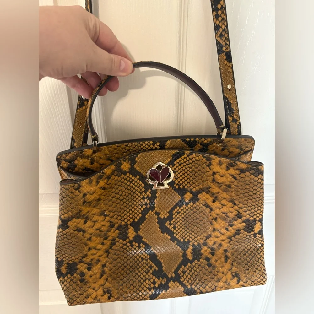 Kate Spade Romy Medium Satchel in Python-Embossed Leather | Fall 2019 Runway Bag - Picture 4 of 16